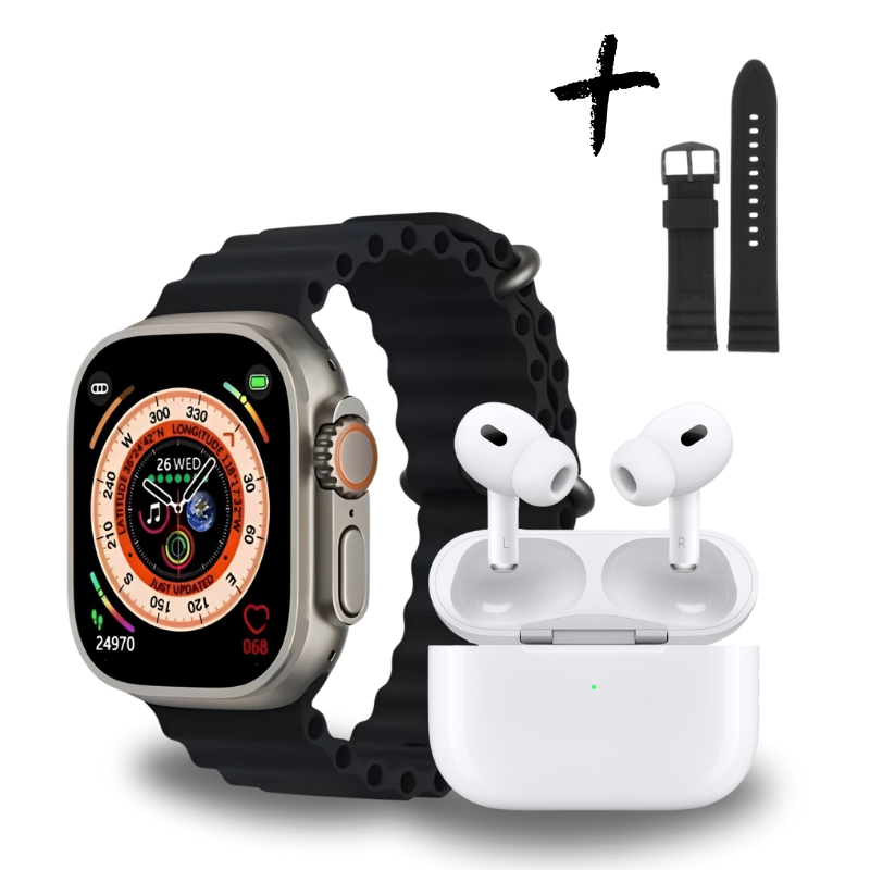 SMARTWATCH ULTRA PRO UNISEX + AIRPODS PRO 2ª GENERACIÓN + 1 CORREA REGALO - CIERRE DE LA TIENDA - PAGO CONTRA ENTREGA ENVÍO GRATIS